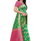 Vamika Banarasi Jacquard Weaving Green Saree (Dangal Green) | Swadesiicart