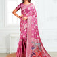 Shree Shyam Fashion Linen Cotton Pink Saree