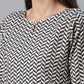 Ahalyaa Black & White Digital Print Crepe Kurta and Pant With Dupatta Set | Swadesiicart