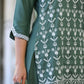 Juniper Women's Green Chinnon Embroidered Kurta Garara Set | Swadesiicart