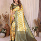 Aastha Fashion Yellow Tissue Silk Paithani Woven Saree