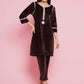 Joban Fashion Brown Mirrior Work Velvet Coord Set - Swadesiicart