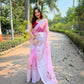 Vamsee Mehar Pink Organza Saree - Swadesiicart