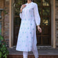 Juniper Women's White Cambric Printed Straight Kurta | Swadesiicart