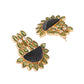 Nuyug 22K Gold Plated Dark Crystal Studded Contemporary Floral Shaped Stud Earrings | Swadesiicart