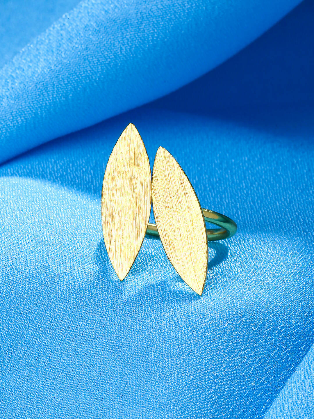 NVR Women's Western Gold-Polished Ajustable Finger Ring | Swadesiicart