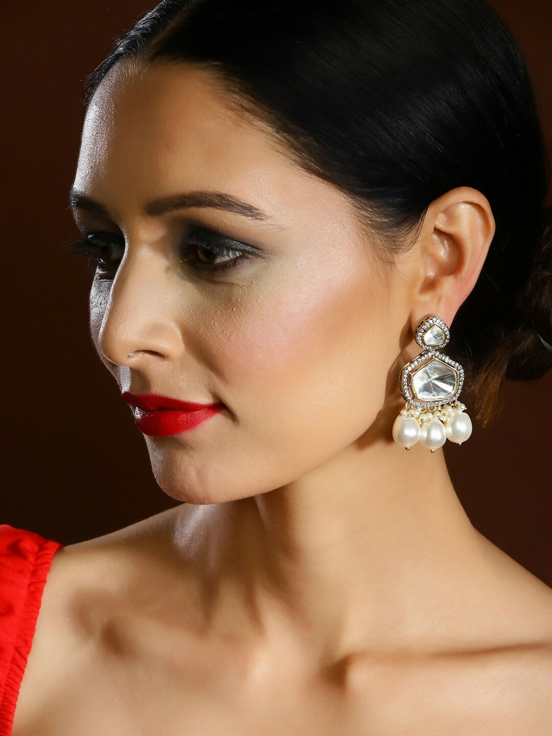 Maharani Kundan Choker with Earrings- Ruby Raang | Swadesiicart
