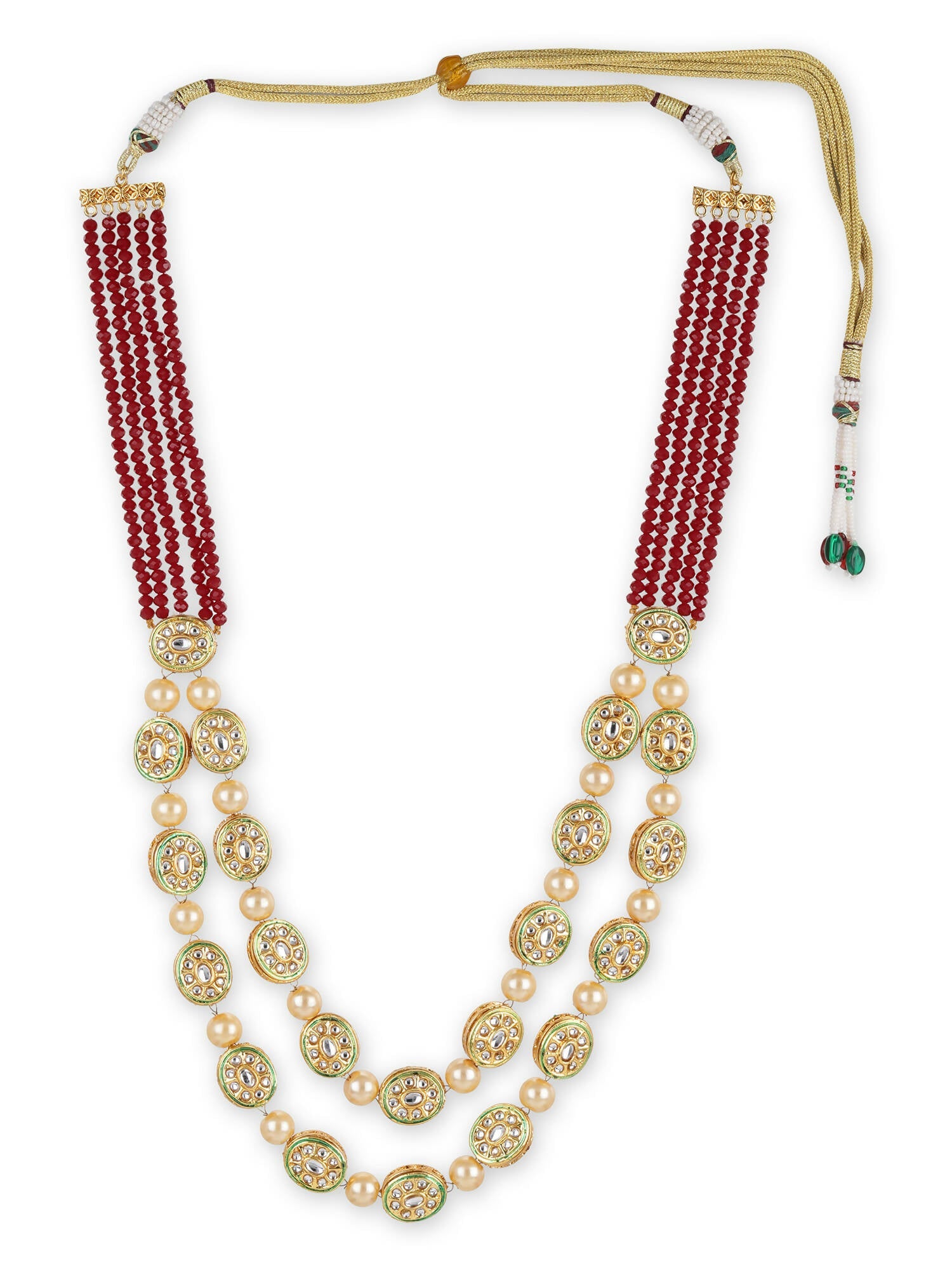 Gold-Toned Red Brass Gold-Polished Necklace - Ruby Raang | Swadesiicart