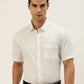 Ramraj Cotton Mens Half Sleeve Formal 100% Cotton White Shirt | Swadesiicart