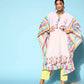 Ahalyaa Women Lovely Pink Crepe Vacation Stripes Kurta | Swadesiicart