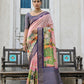 Vishnu Weaves Women's Purple Soft Tussar Silk Saree with Blouse - Swadesiicart