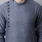Even Apparels Grey Pure Cotton Men's Kurta With Side Placket | Swadesiicart