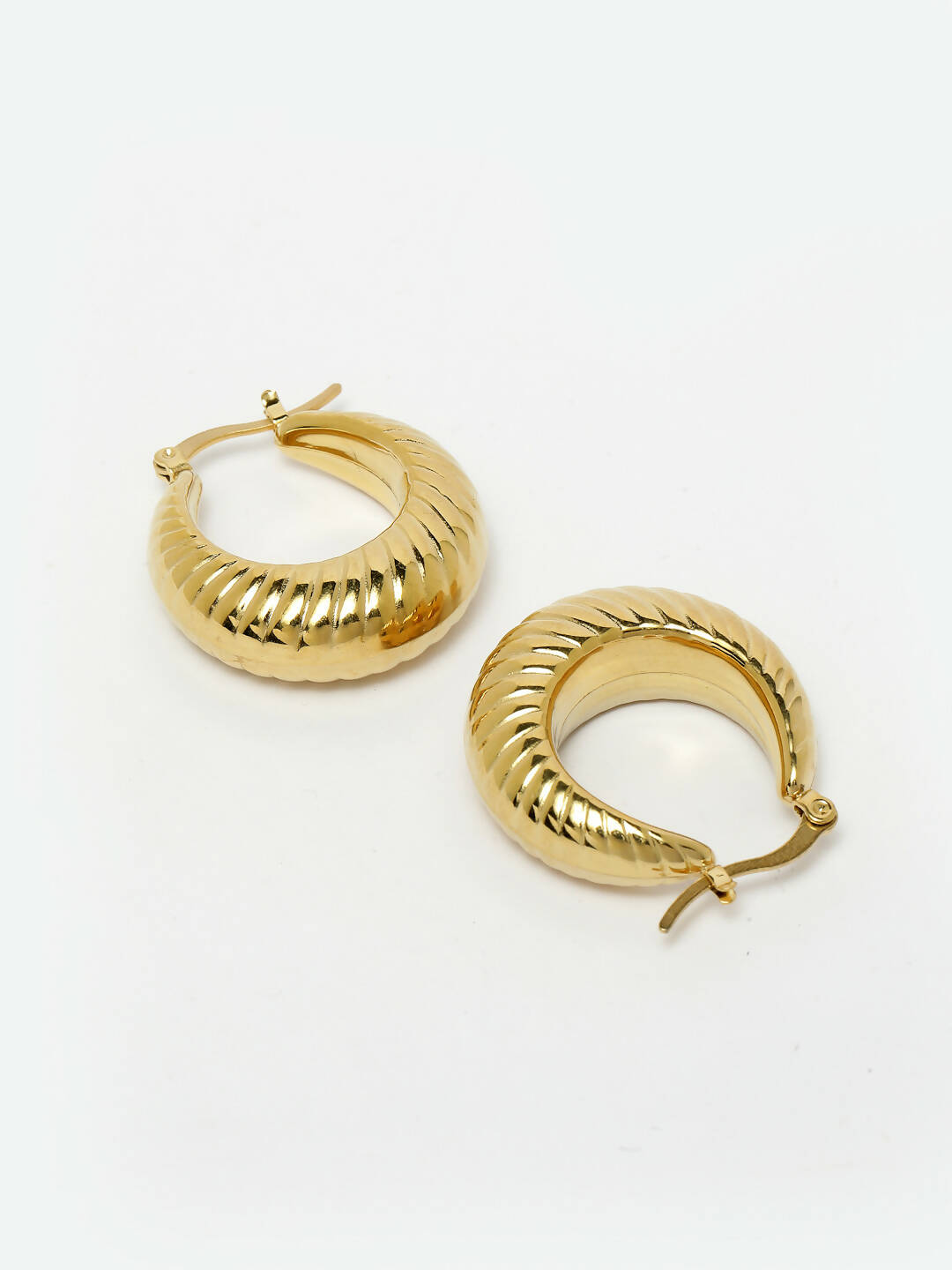 NVR Women Gold Circular Hoop Earrings | Swadesiicart