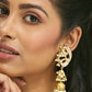 Nuyug 22K Gold-Plated Elegant Kundan Stone Studded & Pearl Drops Mini Jhumki Dangler Earrings | Swadesiicart