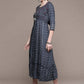 Anubhutee Women's Viscose Rayon Navy Blue Printed Ethnic Dress | Swadesiicart