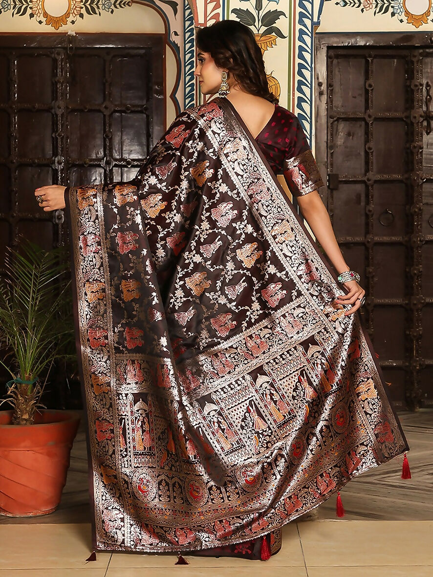 Shree Shyam Fashion Red Silk Saree