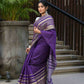 Beatitude Violet Cotton Handloom Saree