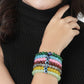 NVR Men & Women Set of 7 Crystals Beaded Evil Eye Elasticated Bracelet - NR Retail-NVR