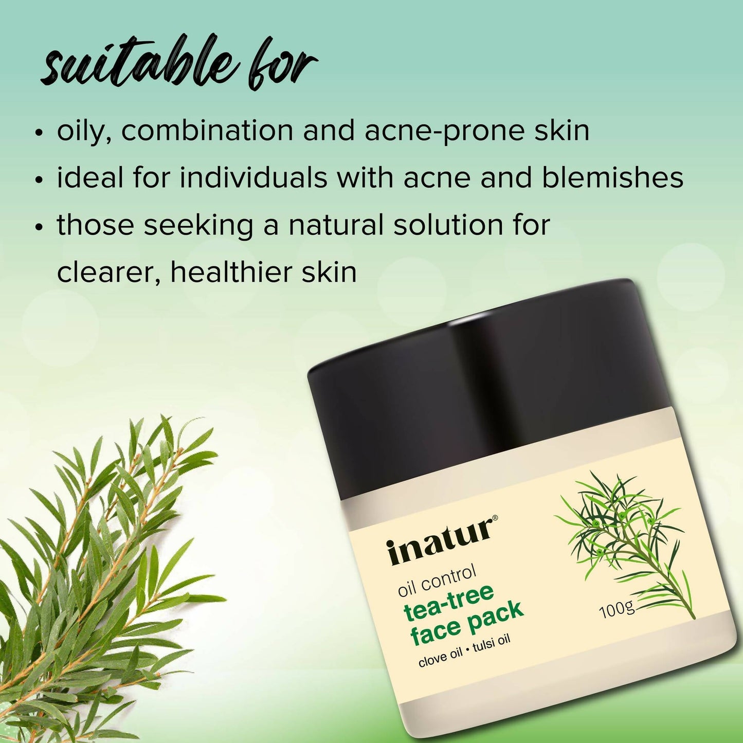 Inatur Tea Tree Face Pack - Swadesiicart