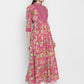 NOZ2TOZ Women's Printed Anarkali Coral Kurta- (1pc set) - Swadesiicart