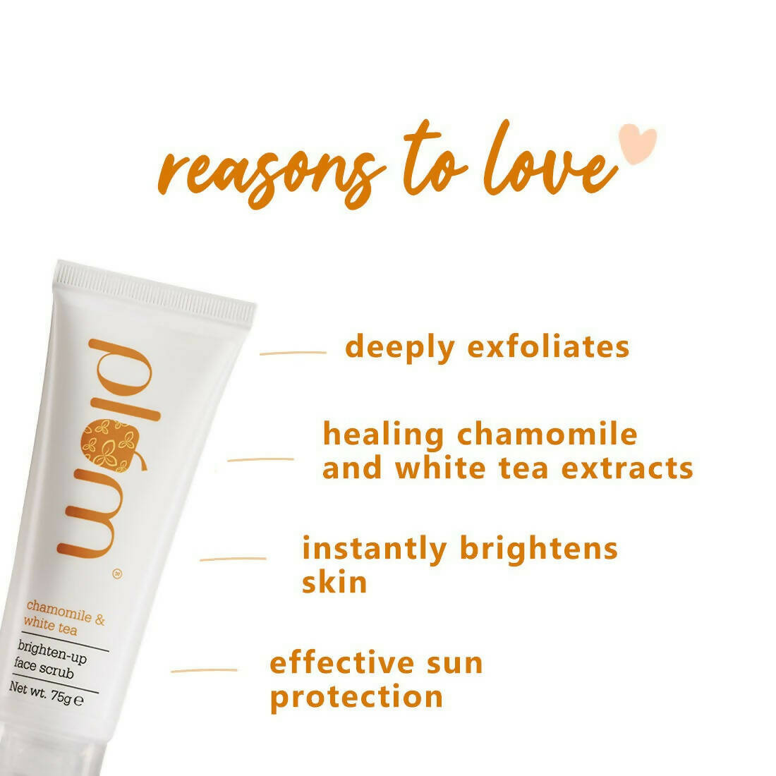 Plum Chamomile & White Tea Brighten-Up Face Scrub - Swadesiicart
