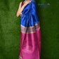 Very Much Indian Handwoven Raw Silk Dupion Saree - Cobalt Blue With Purple Pallu | Swadesiicart