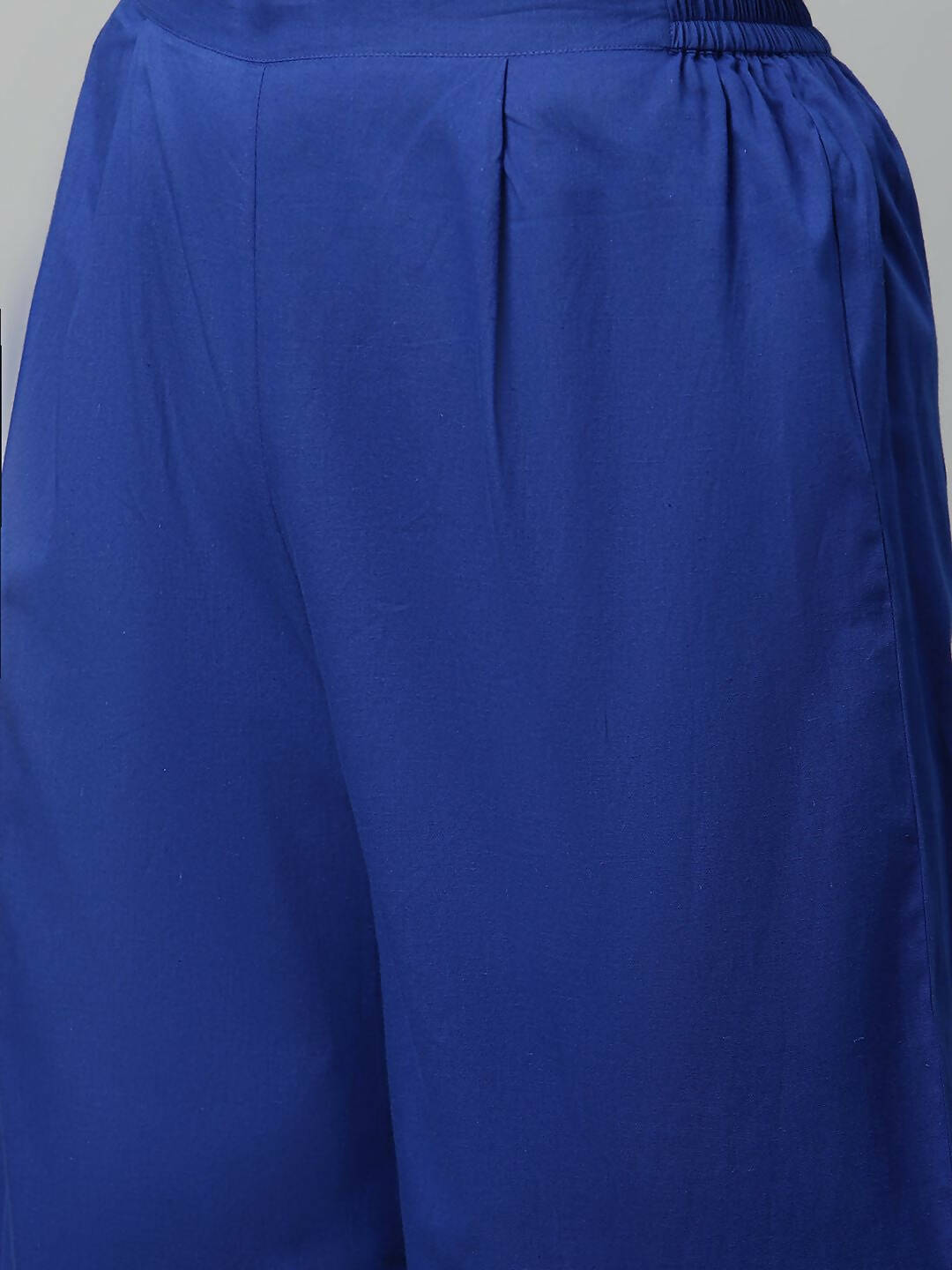 Ahalyaa Womens Indigo Blue Pure Cotton Printed Kurta Palazzo Set | Swadesiicart