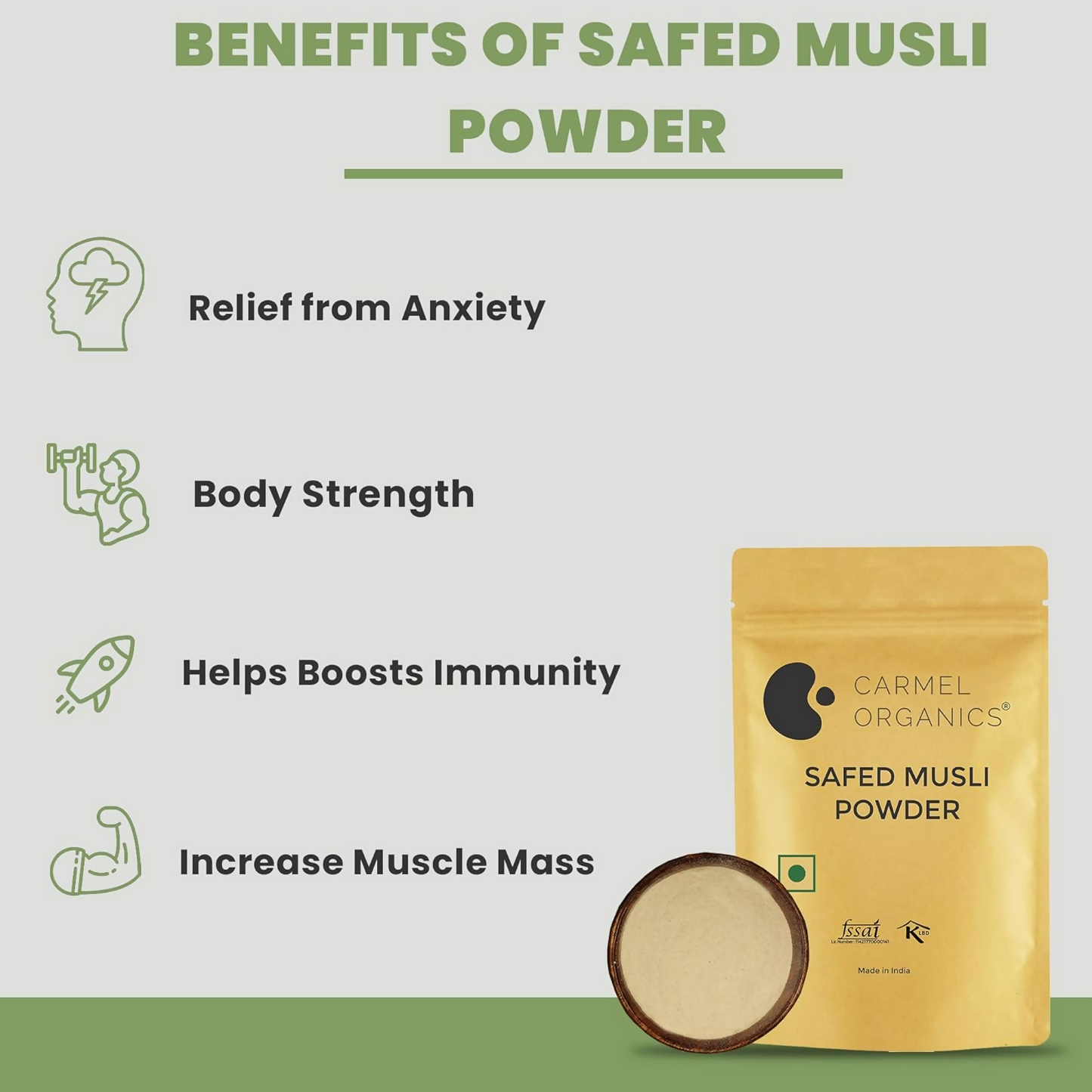 Carmel Organics Safed Musli Root Powder | Swadesiicart
