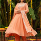 Janasya Peach Georgette Sequined Kurta,Bottom & Dupatta | Swadesiicart