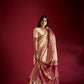 Joban Fashion Cream & Light Pink Plain With Weaving Border Banarasi Silk Sarees | Swadesiicart