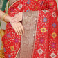 Jyoti Fashion Women's Red Patola Silk Zari Woven Saree with Blouse | Swadesiicart