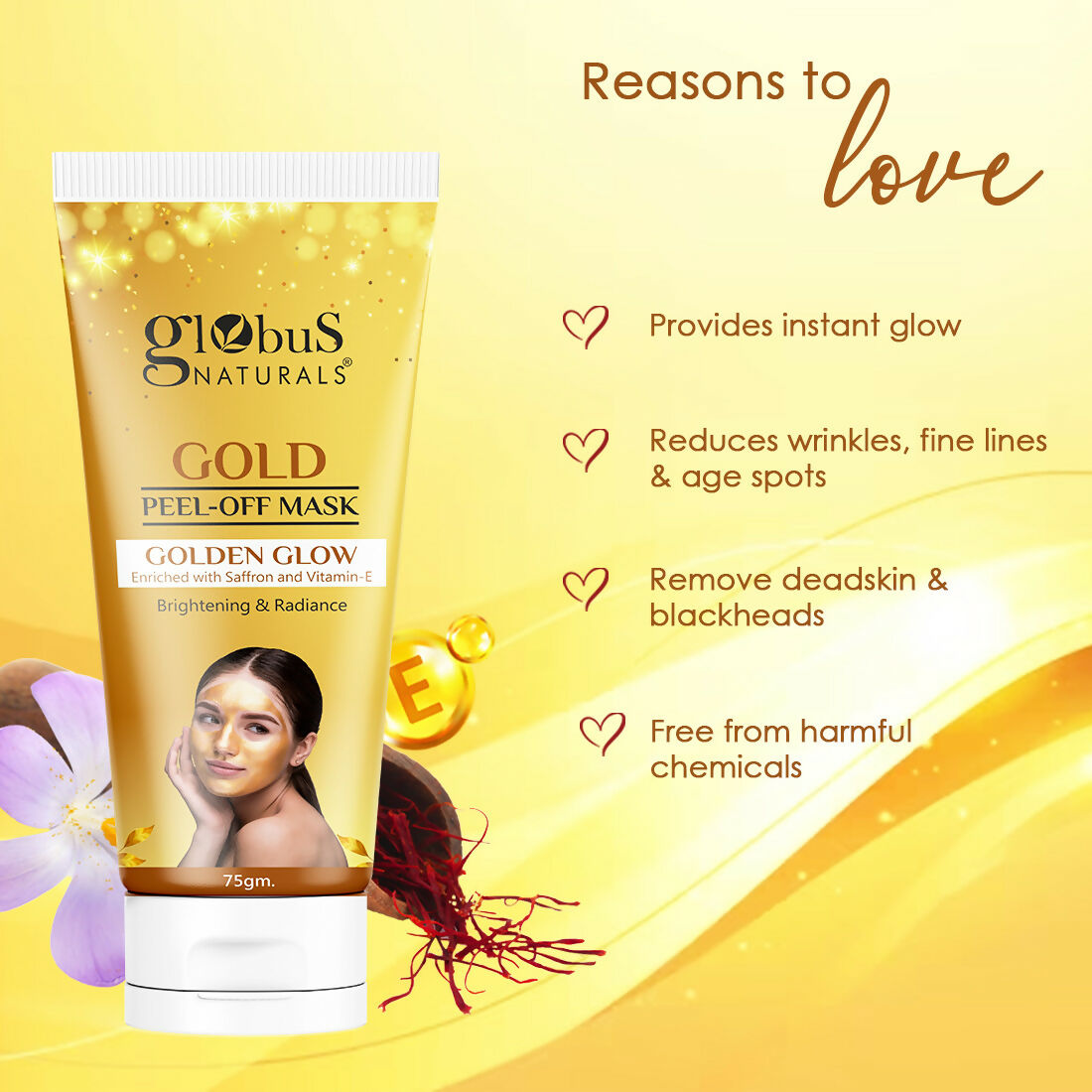 Globus Naturals Gold Peel Off Mask | Swadesiicart