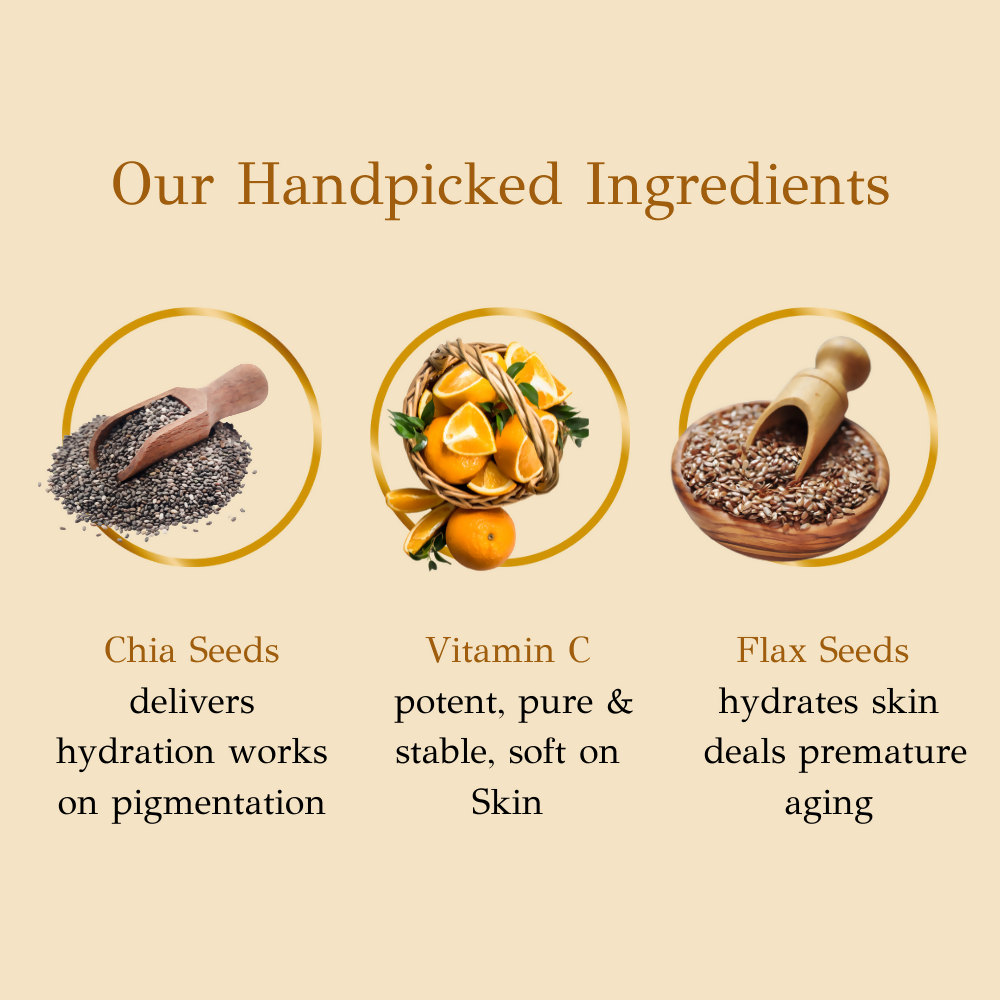 dBasic 10% Vitamin C Face Serum With Vitamin F (Chia & Flax Seeds) For Face Glowing & Radiant | Swadesiicart