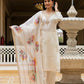 The52 White Women's Beautiful Viscose Chanderi Fabric Embroidered Work Straight Kurta Pant and Dupatta Set - Swadesiicart