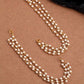 NVR Pearl Studded Classic Gold-Polished 3 Line Ear Chain Ear Cuff | Swadesiicart