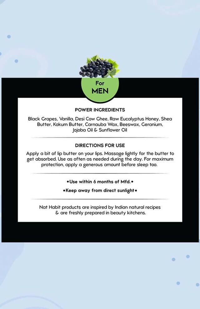 Nat Habit Black Grape Lip Butter - Swadesiicart