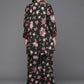 Ahalyaa Women Floral Printed Tunic with Palazzos - Black Color | Swadesiicart