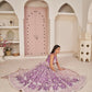 Aastha Fashion Lavender Butterfly Net White Cotton Thread Work, Zari Work And Sandwich Sequence Work Embroidery Wedding Wear Lehenga Choli