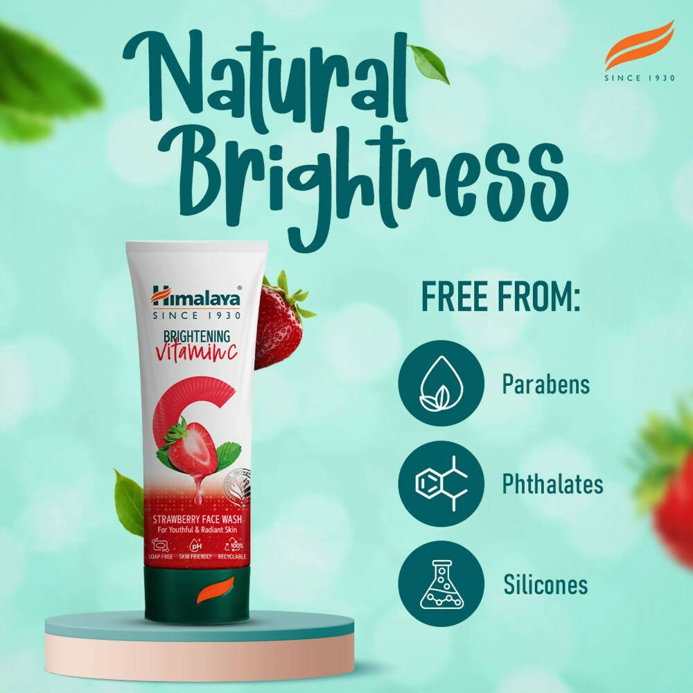 Himalaya Herbals Brightening Vitamin C Strawberry Face Wash - Swadesiicart