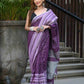 Beatitude Lavender Cotton Jacqaurd Border Tangail Handloom Saree