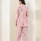 Kaajh Women's Baby Pink Printed Cotton Co-ord Set - Swadesiicart