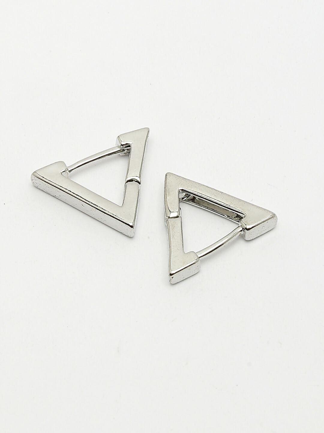 NVR Men's Silver-Plated Geometric Shape Stainless Steel Studs Earring - Swadesiicart