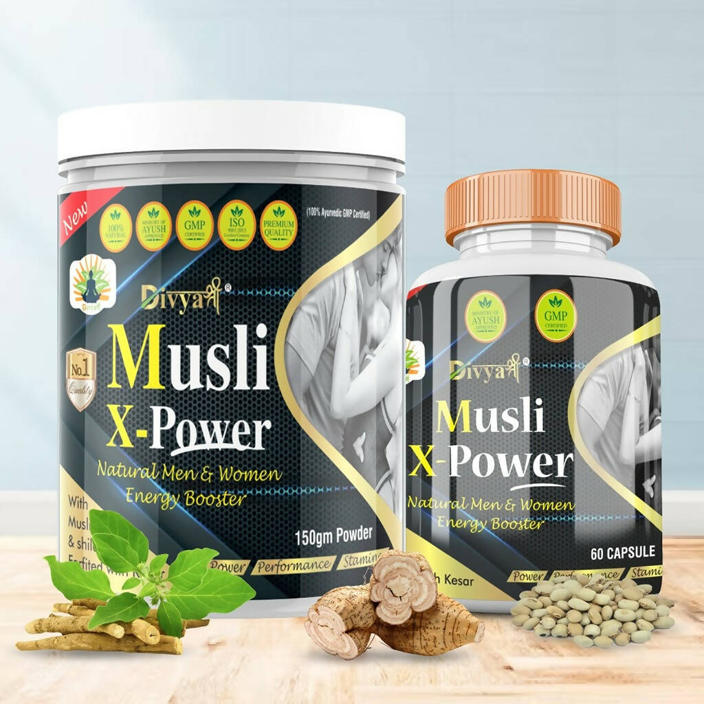 Divya Shree Musli X-Power Capsule, Powder Combo - Swadesiicart