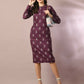 Myshka Women's Magenta Printed Round Neck Party Top With Skirt Co-ord set - Swadesiicart