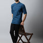 Even Apparels Navy blue Color Pure Cotton Men's Kurta With Side Placket (CHK1056) | Swadesiicart