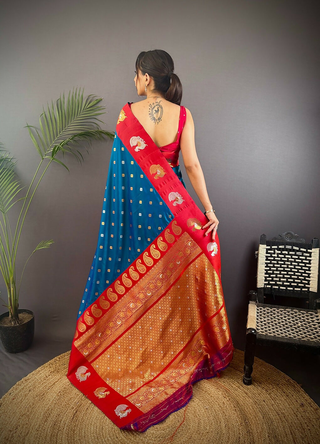 Joban Fashion Rani Pink Butti Banarasi Silk Sarees | Swadesiicart
