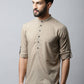 Even Apparels Beige Color Pure Cotton Men's Kurta With Band Collar (SLD072) | Swadesiicart