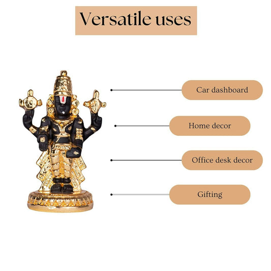 House Of Wemy Gold-Polished Premium Balaji Statue - Swadesiicart