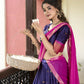 Lorenvalley Navyblue Cotton Silk Weaving Work With Paithani Concept Lehenga Choli | Swadesiicart