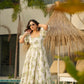 Aayaa Designer Printed Full Flared Gown - Multi Color